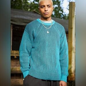 Urban Outfitters iets‎ frans Ribbed Knit Crewneck Sweater S Blue